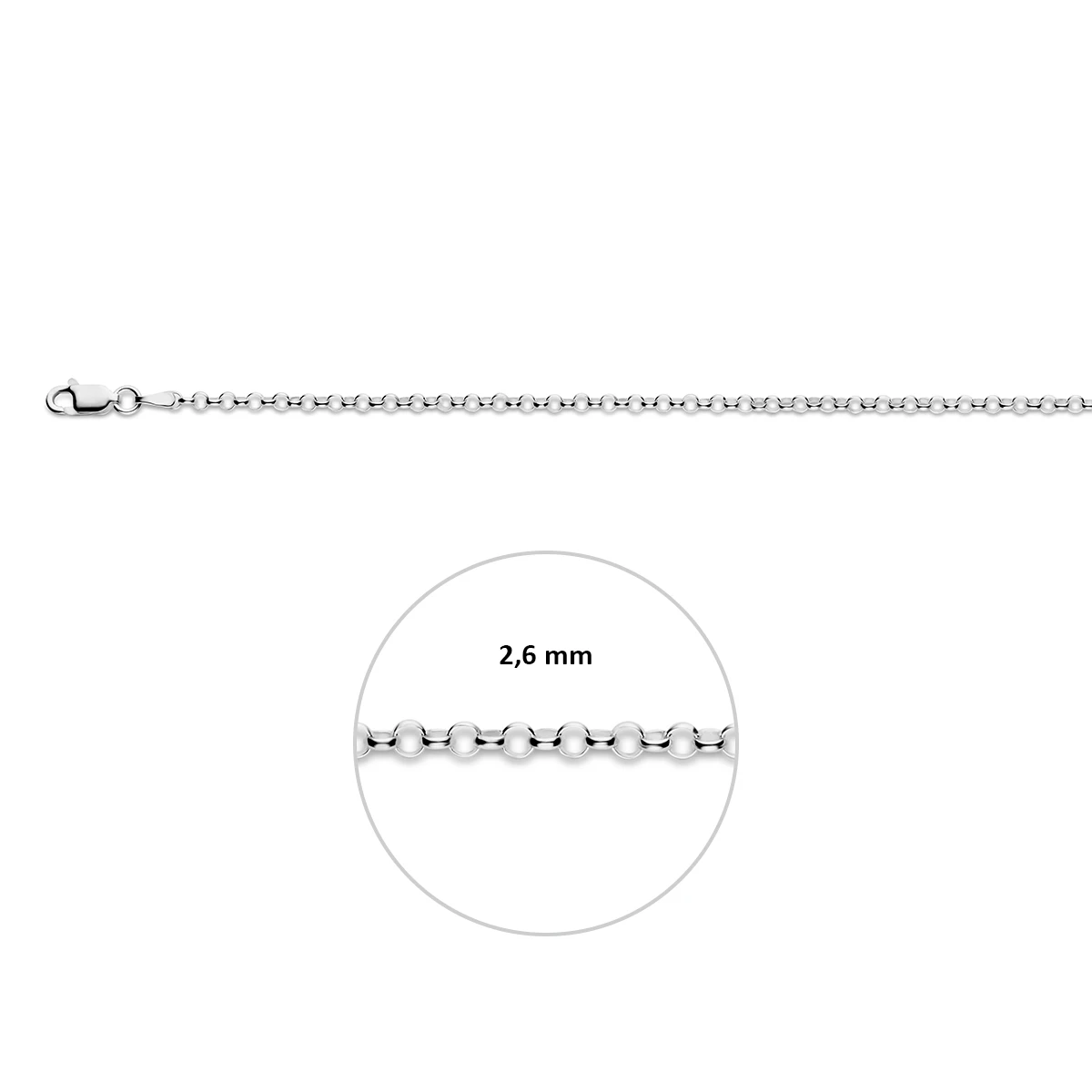 jasseron 2,6 mm zilver wit
