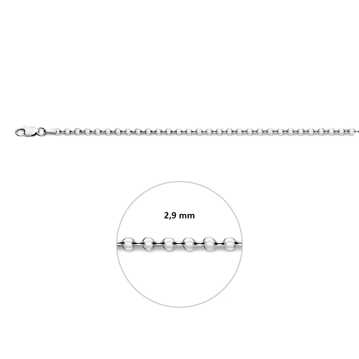 jasseron 3,0 mm zilver wit
