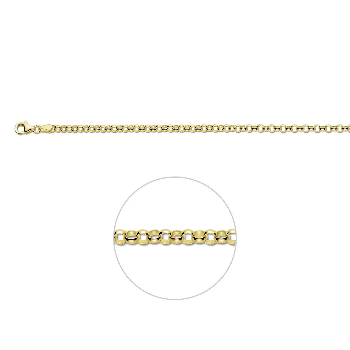 jasseron 3,3 mm 14K geelgoud