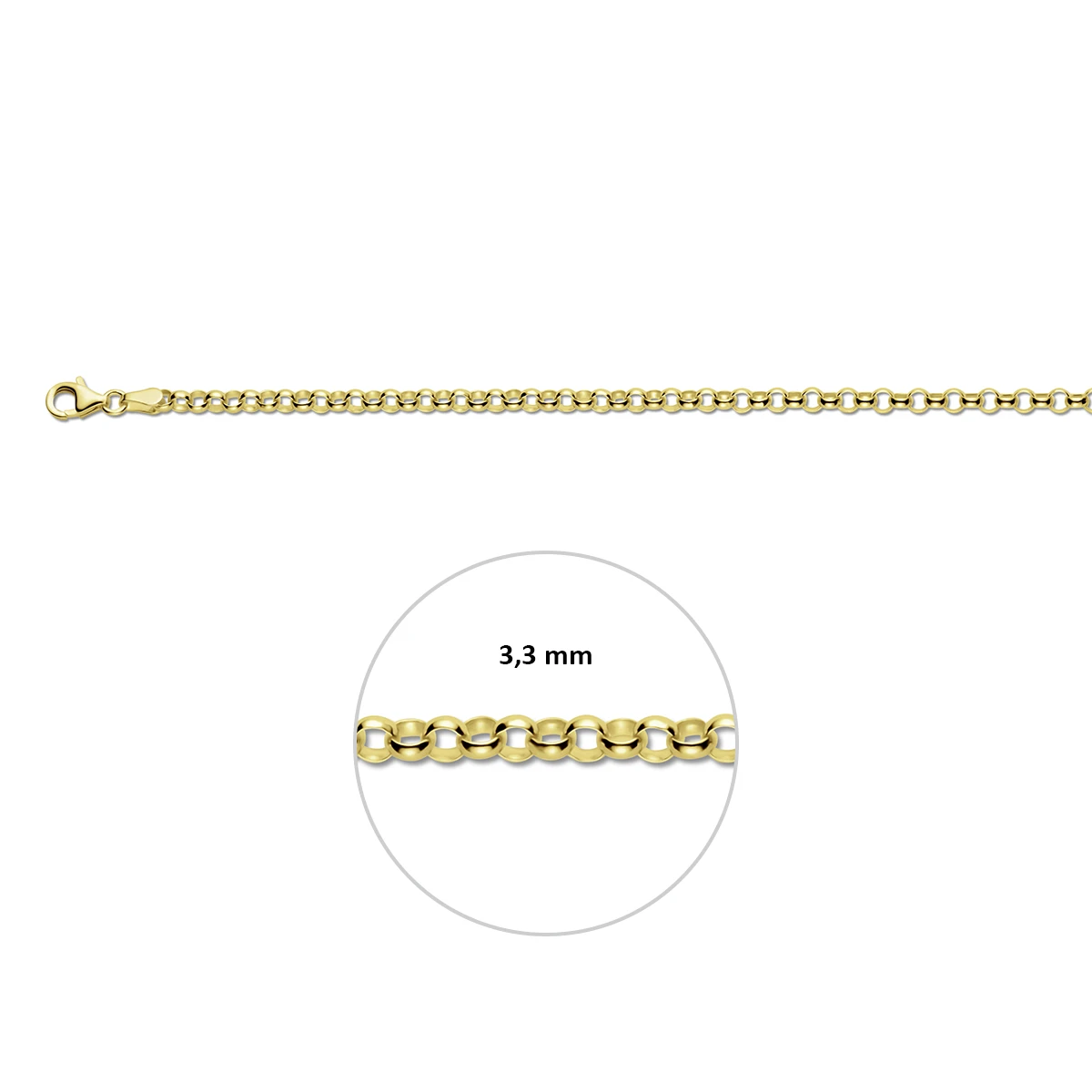 jasseron 3,3 mm 14K geelgoud