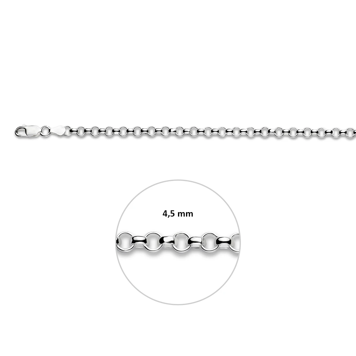 jasseron 4,5 mm zilver wit