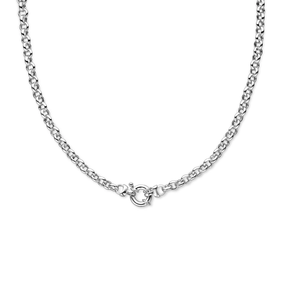 jasseron 5,5 mm met groot veerslot zilver wit