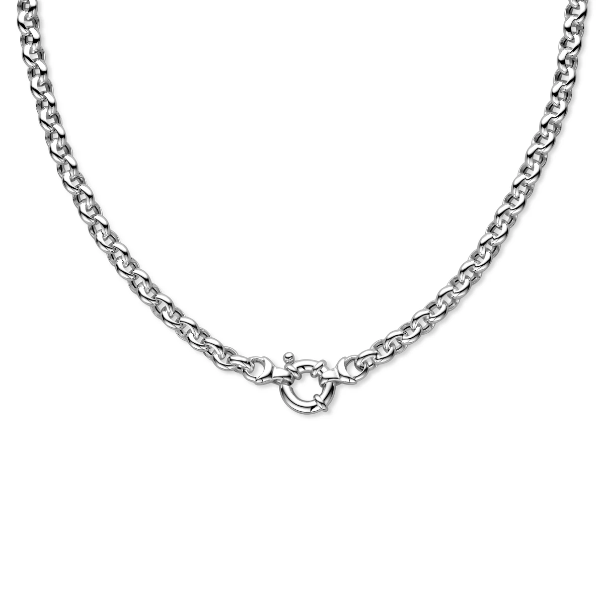 jasseron 7 mm met groot veerslot zilver wit