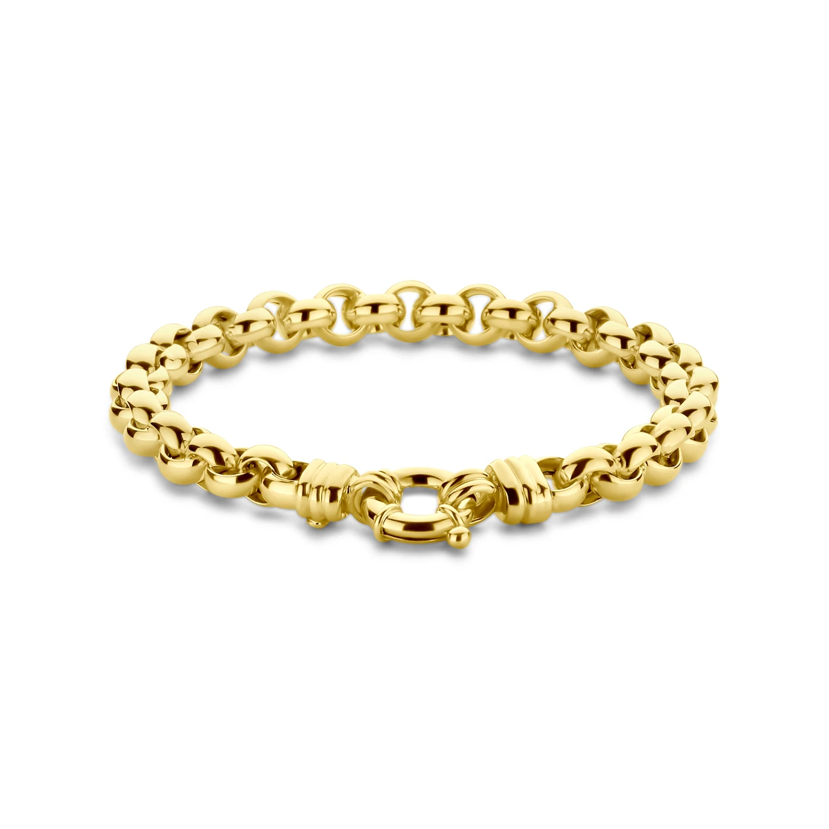 jasseron 7,0 mm met groot veerslot 14K geelgoud