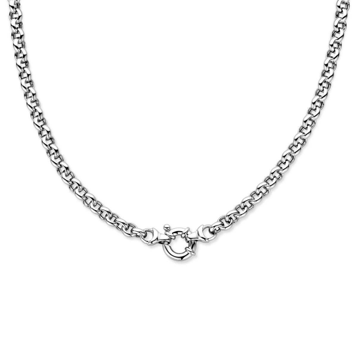 jasseron 7,0 mm met groot veerslot zilver gerhodineerd