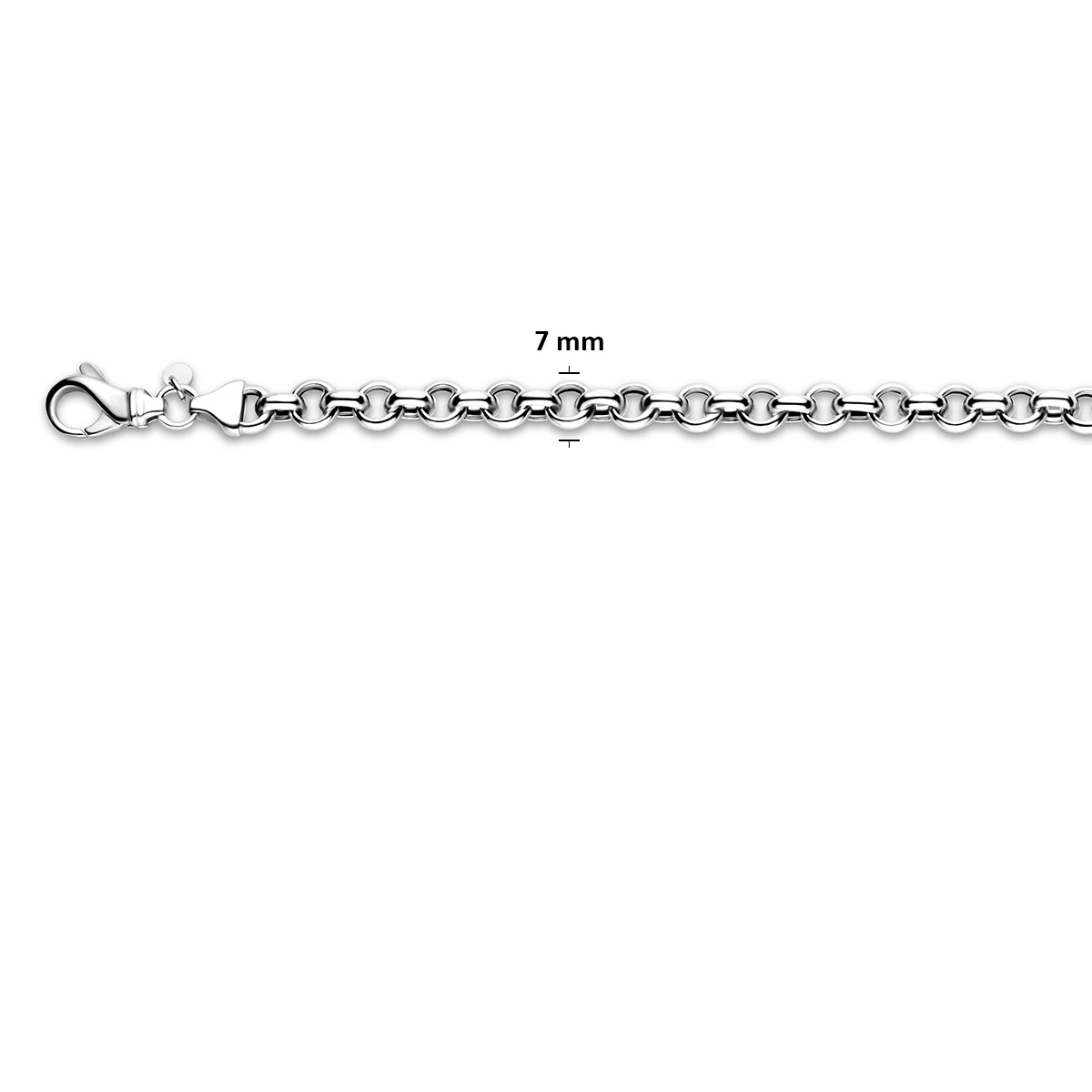 jasseron 7,0 mm zilver gerhodineerd