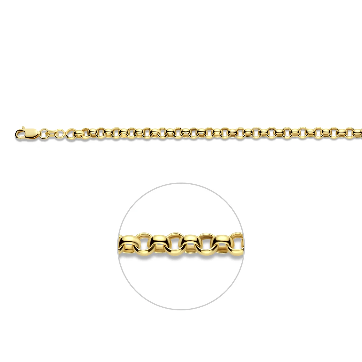 jasseron massief 5,0 mm silgold (geel met zilverkern)