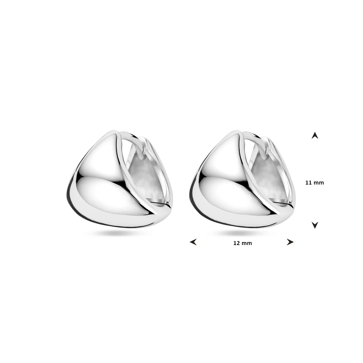 klapoorringen 11 mm zilver gerhodineerd