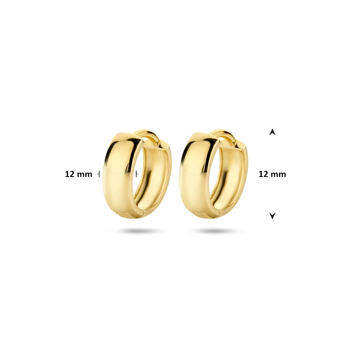 klapoorringen 12 mm 14K geelgoud