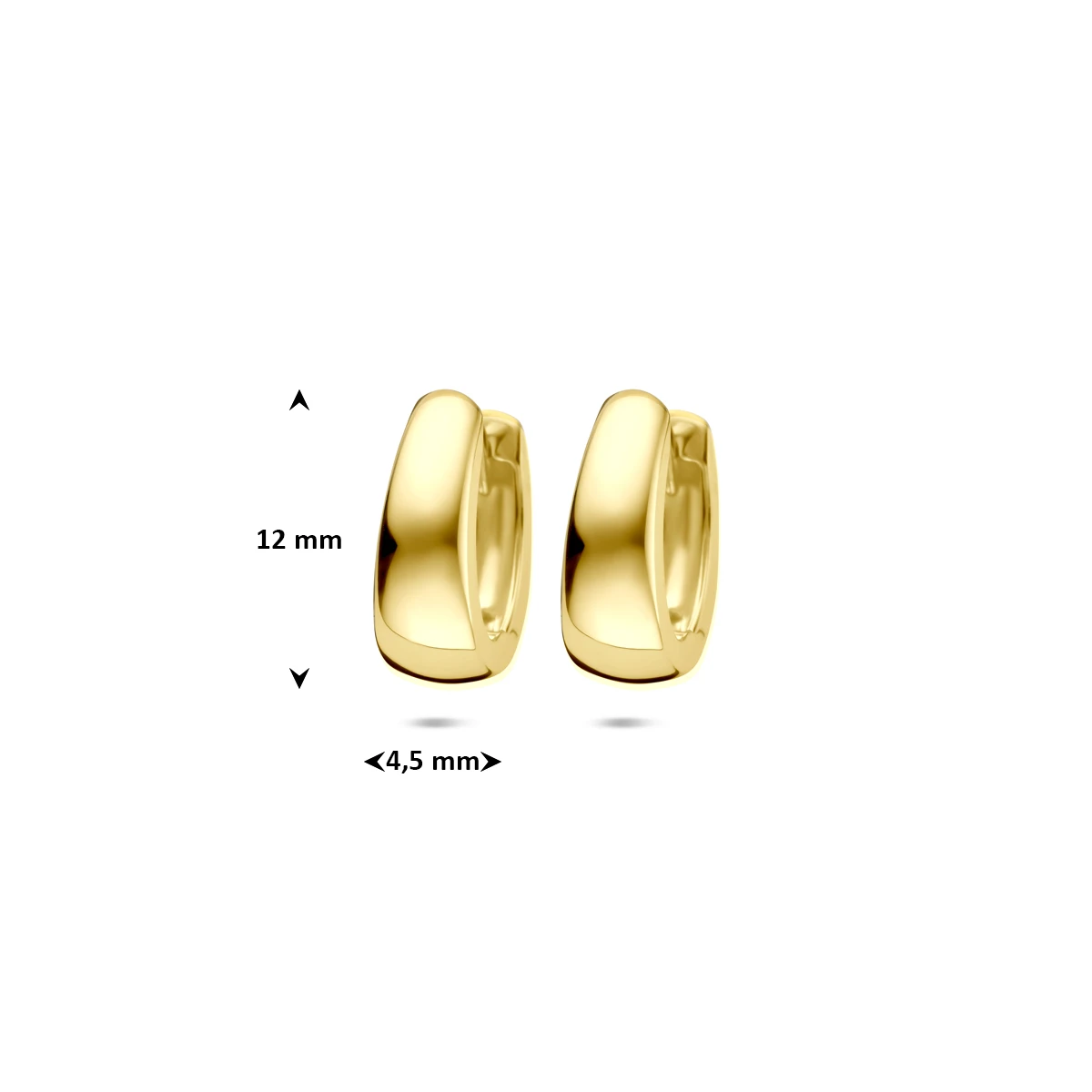 klapoorringen 12 mm 14K geelgoud