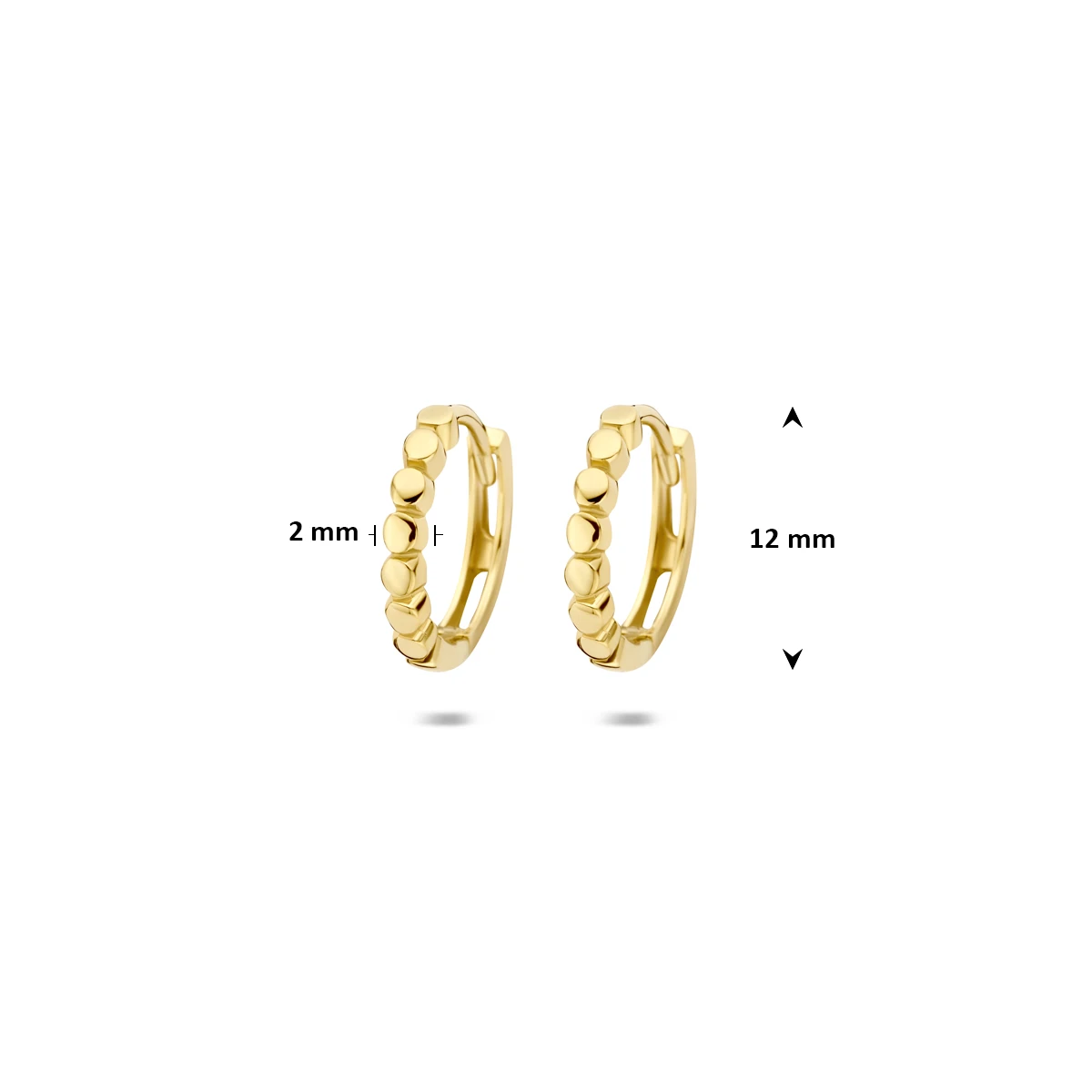 klapoorringen 12 mm 14K geelgoud