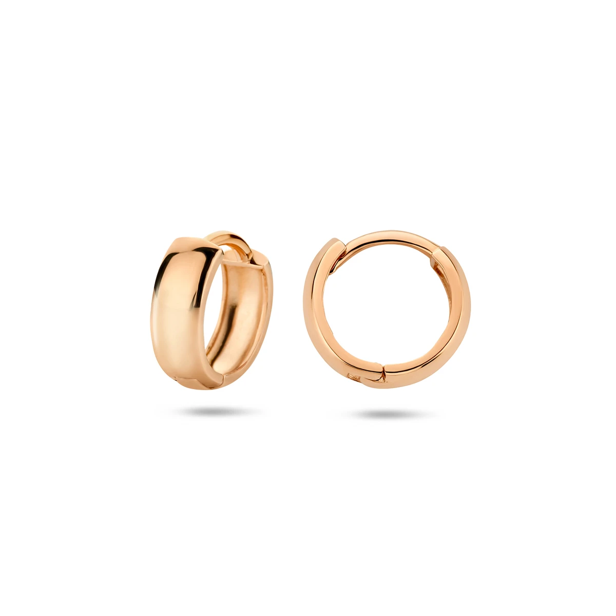 klapoorringen 12 mm 14K roségoud