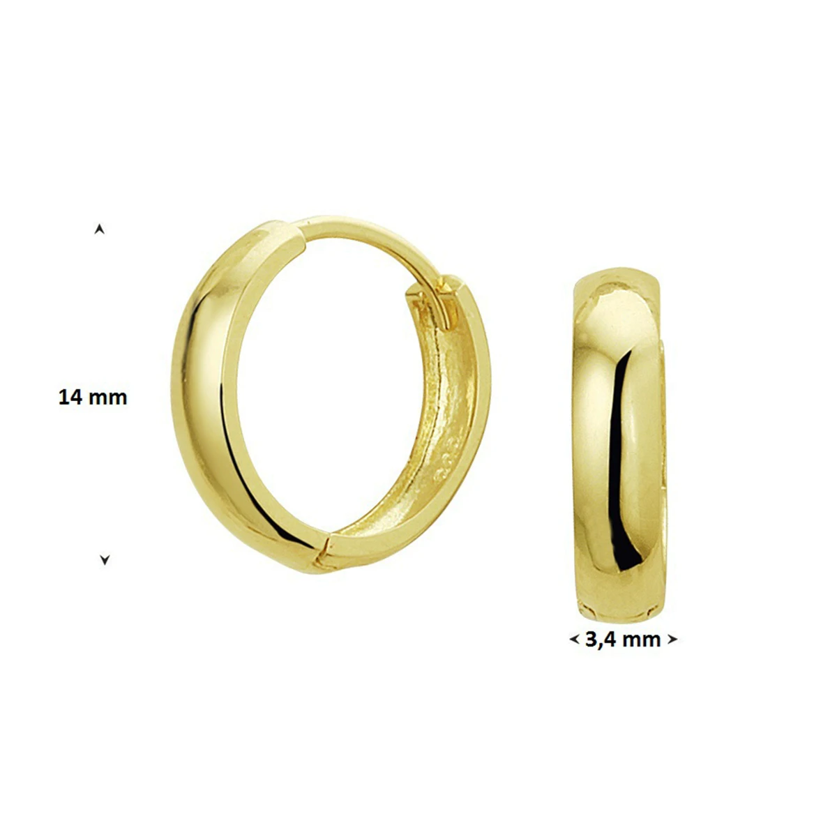 klapoorringen 14K geelgoud