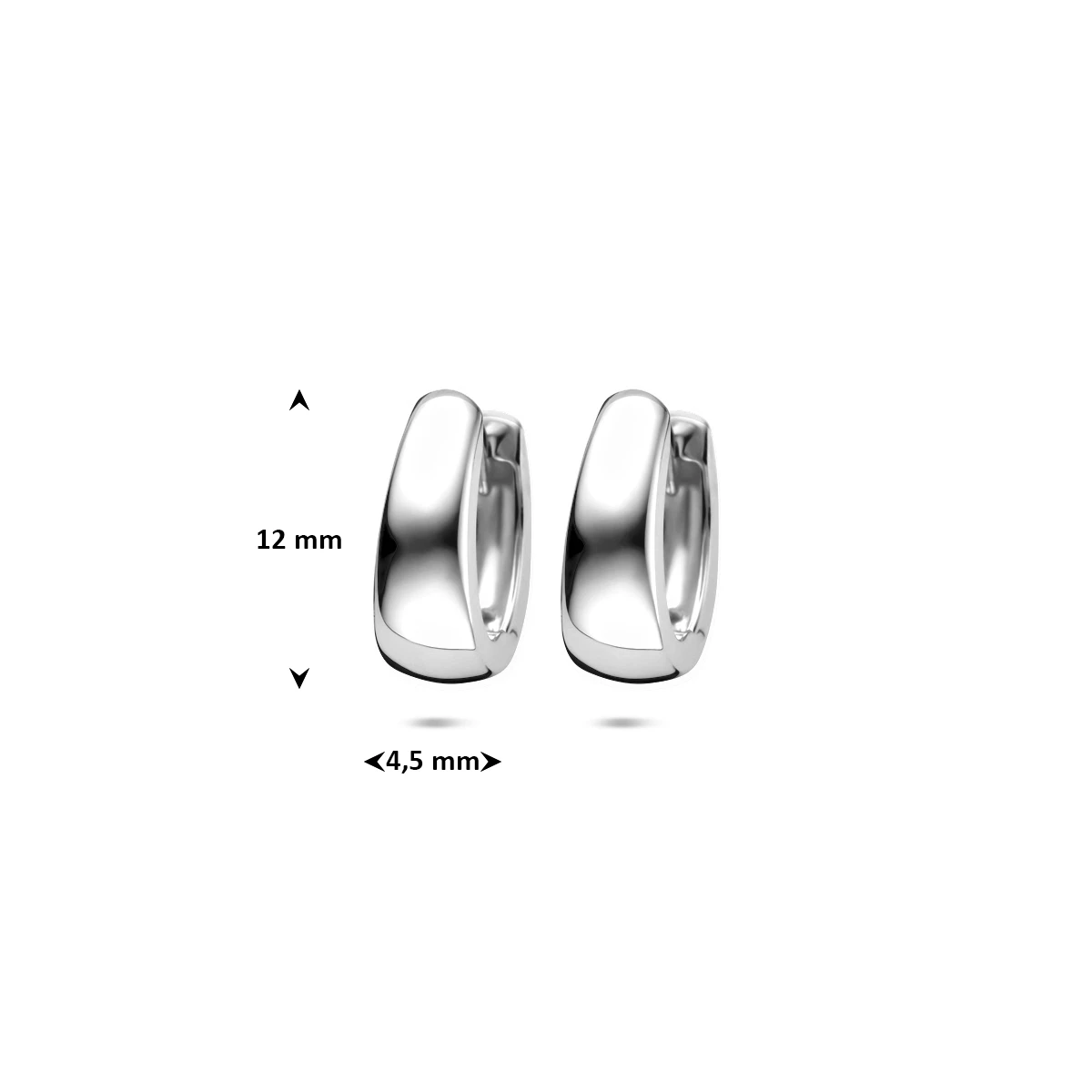 klapoorringen 14K witgoud