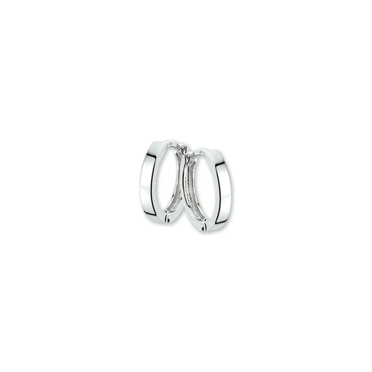 klapoorringen 2,0 mm vlak 14K witgoud