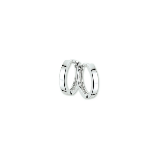 klapoorringen 2,0 mm vlak 14K witgoud