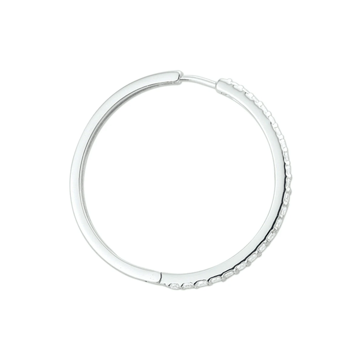 klapoorringen 2,4 mm zirkonia zilver gerhodineerd