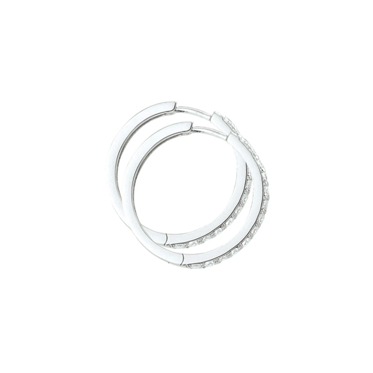 klapoorringen 2,4 mm zirkonia zilver gerhodineerd