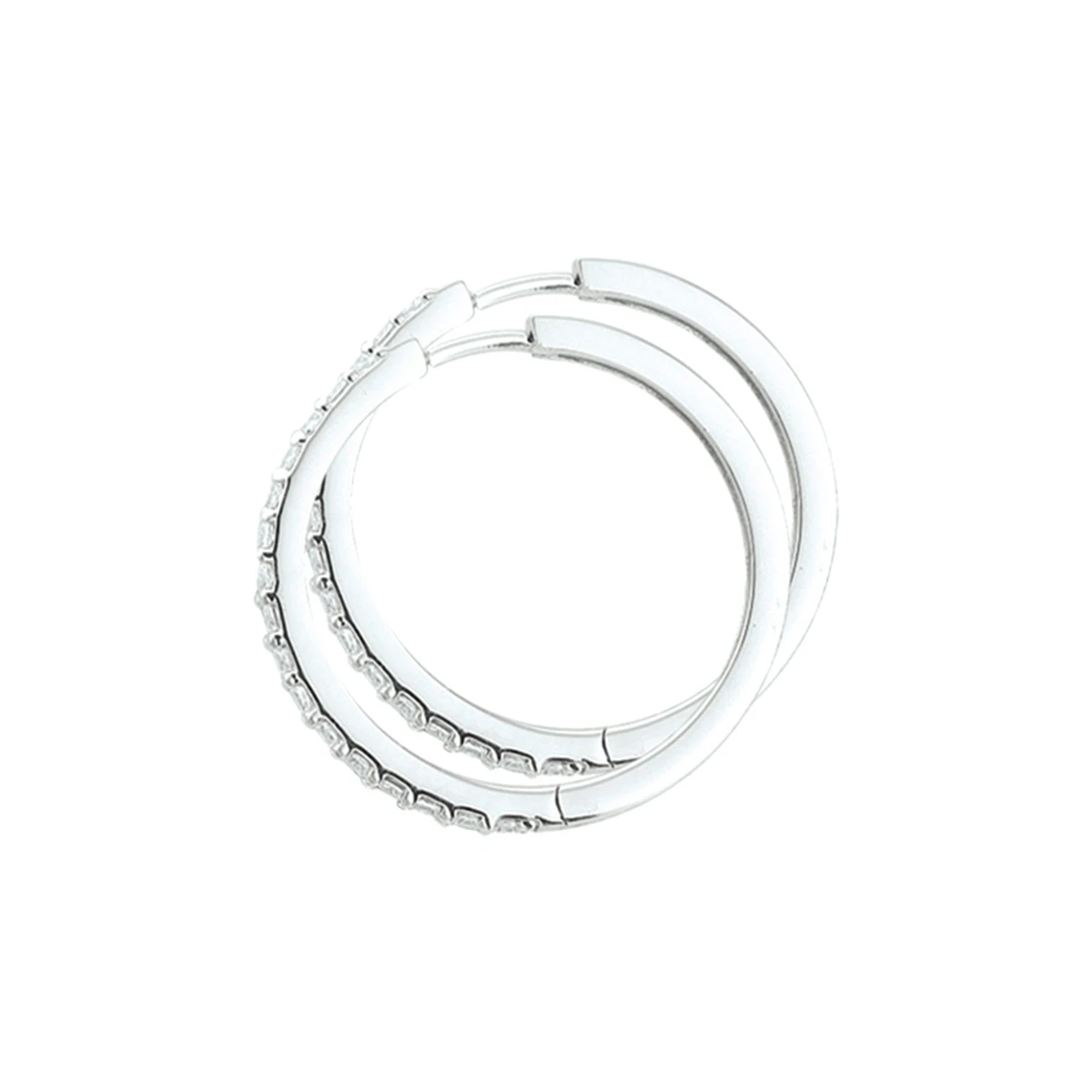 klapoorringen 2,4 mm zirkonia zilver gerhodineerd
