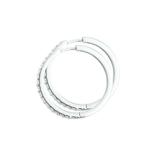 klapoorringen 2,4 mm zirkonia zilver gerhodineerd