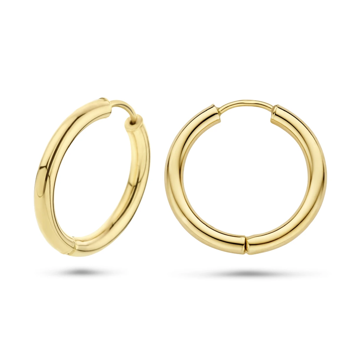 klapoorringen 2,5 mm ronde buis 14K geelgoud