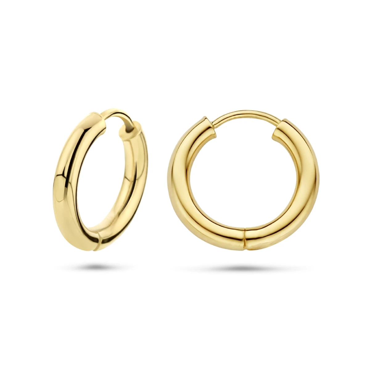 klapoorringen 2,5 mm ronde buis 14K geelgoud