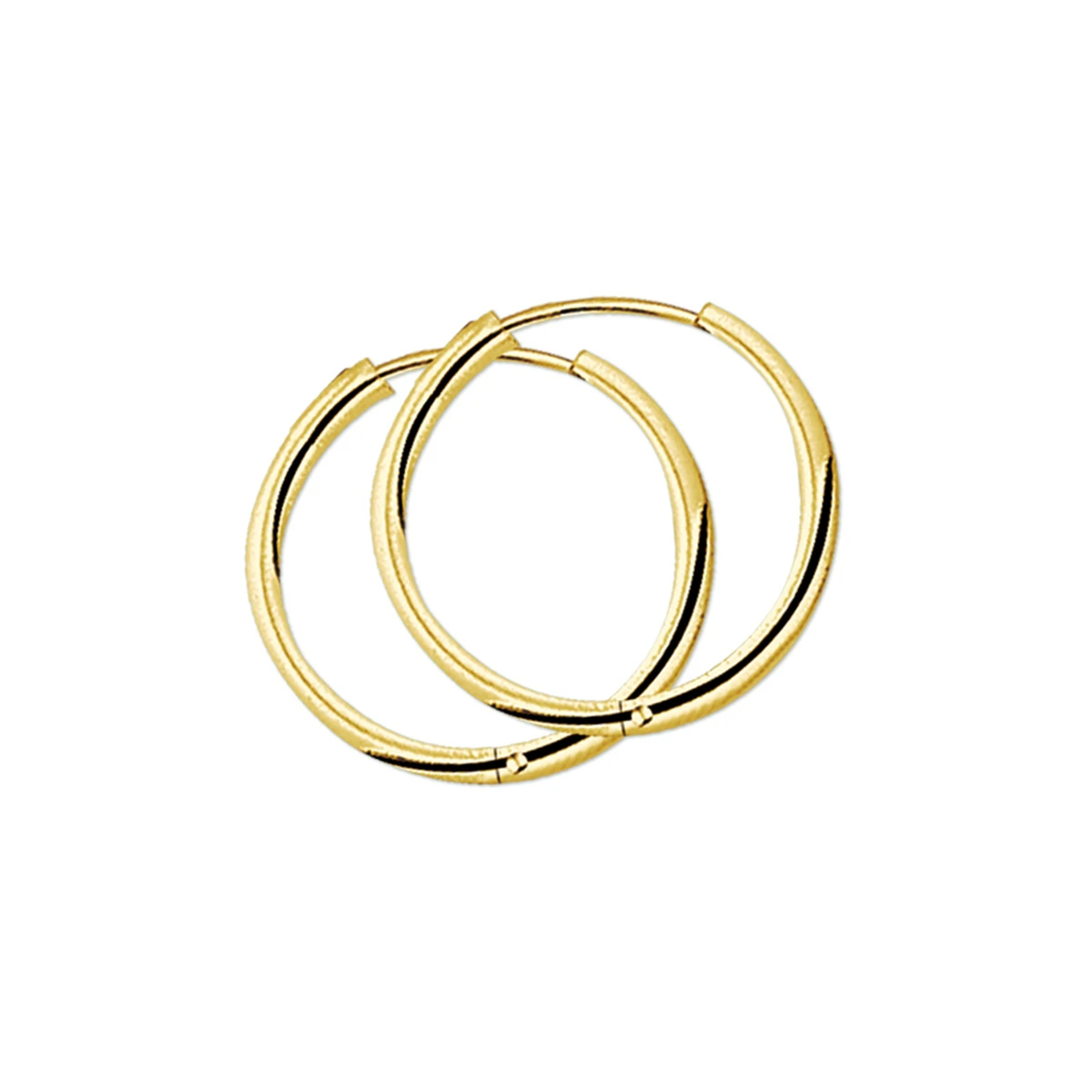 klapoorringen 2,5 mm ronde buis 14K geelgoud