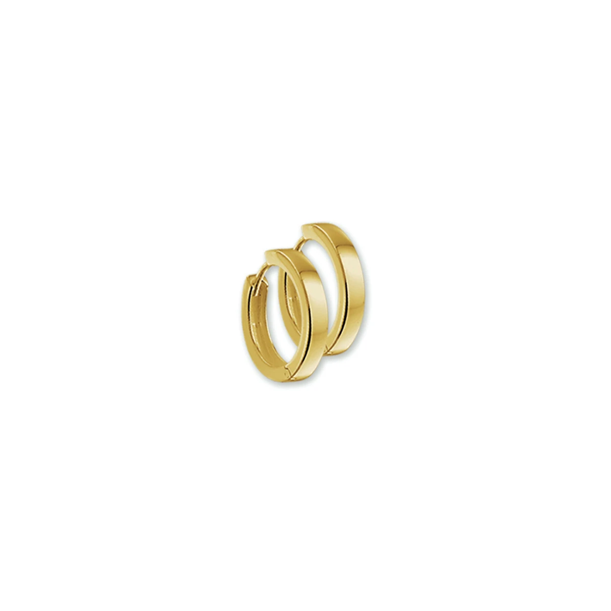 klapoorringen 2,5 mm vlakke buis 14K geelgoud
