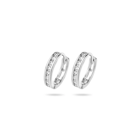 klapoorringen 2,5 mm zirkonia zilver gerhodineerd