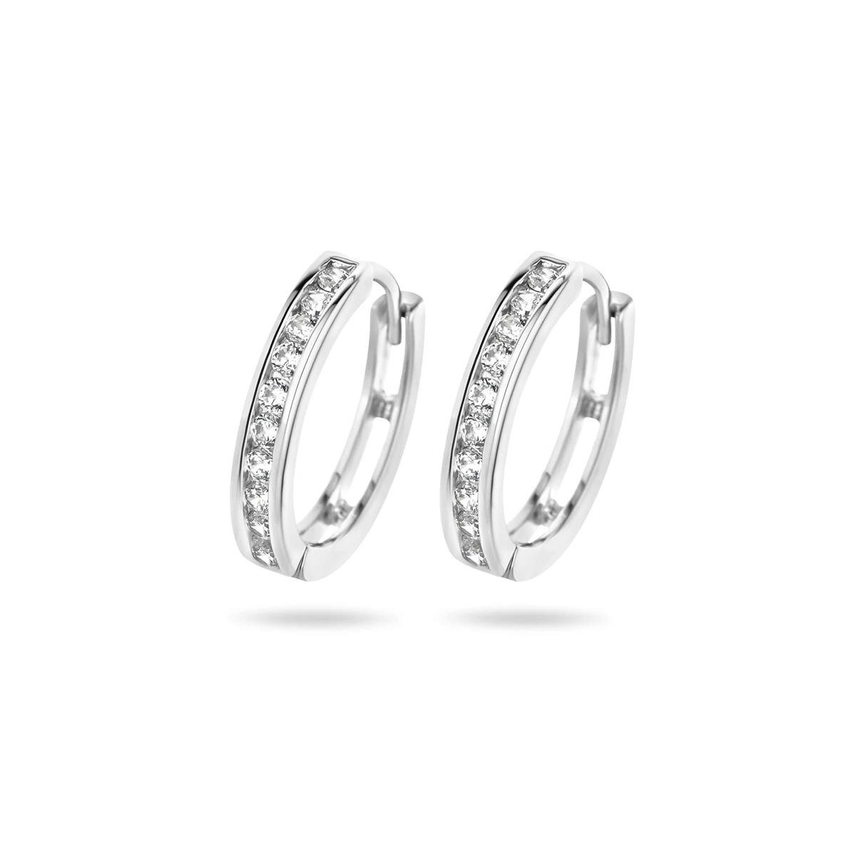 klapoorringen 2,5 mm zirkonia zilver gerhodineerd