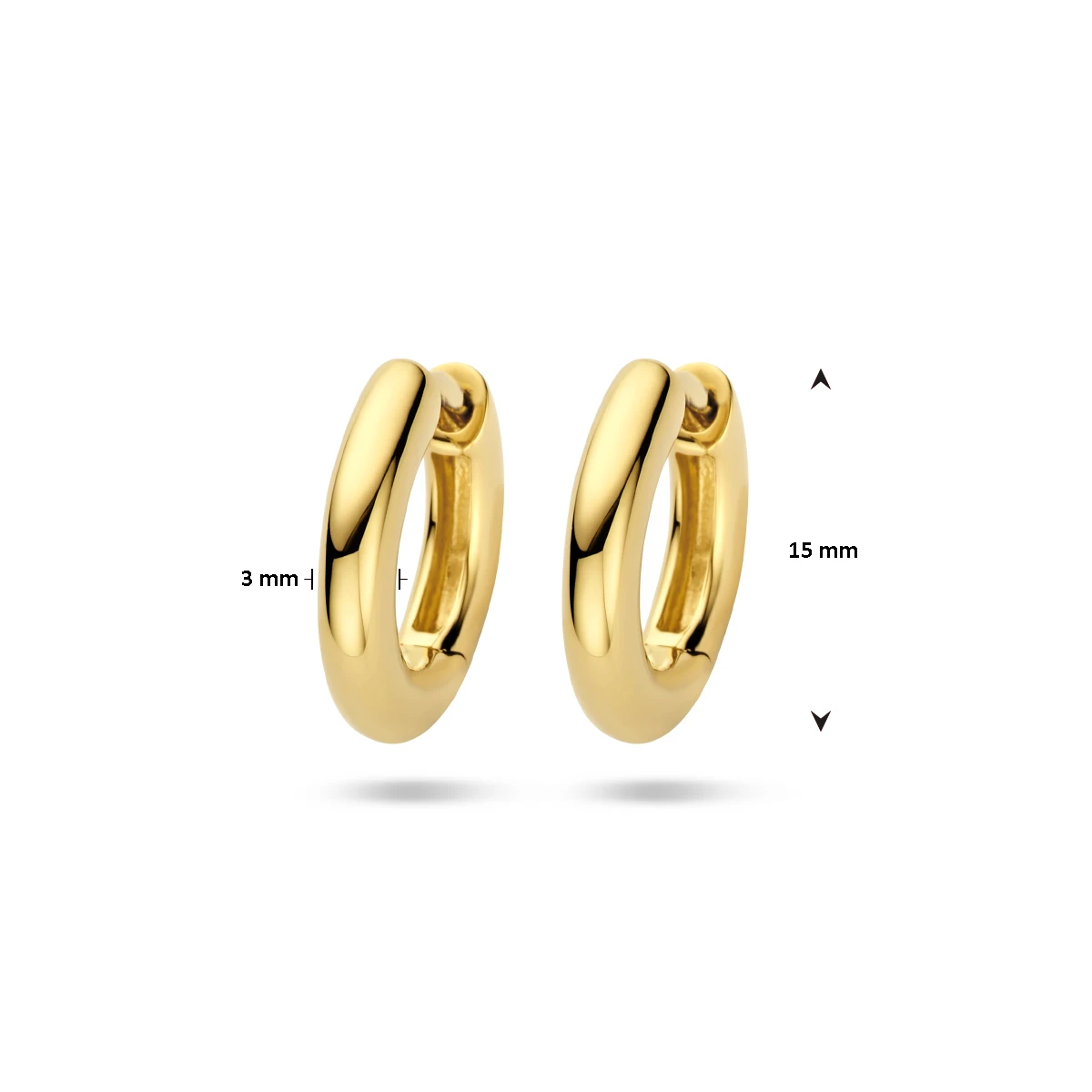 klapoorringen 3 mm bol 14K geelgoud