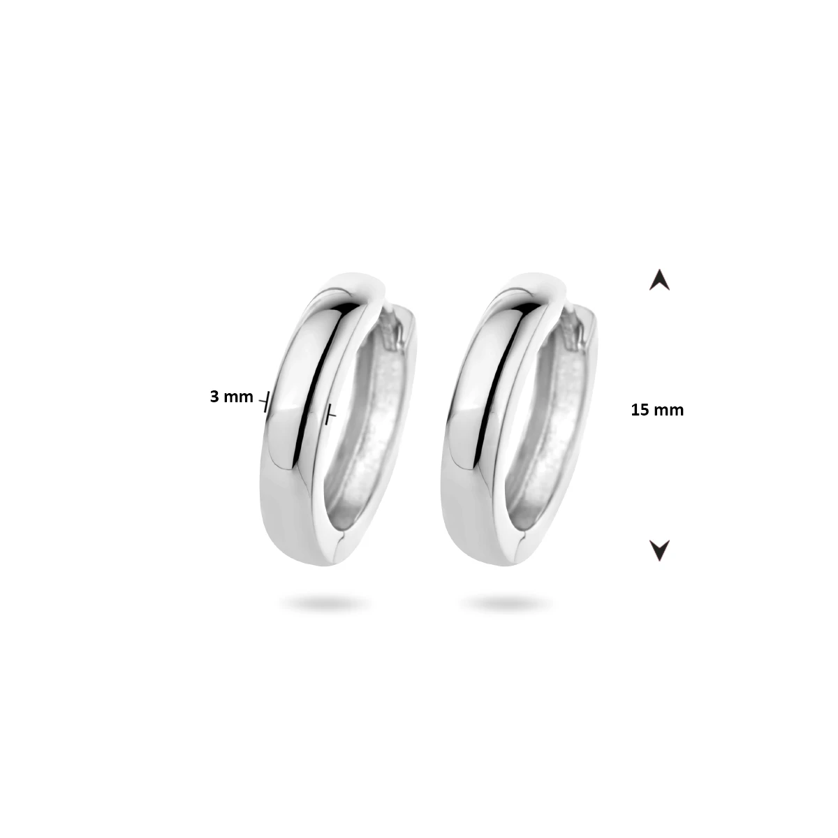 klapoorringen 3 mm bol zilver gerhodineerd