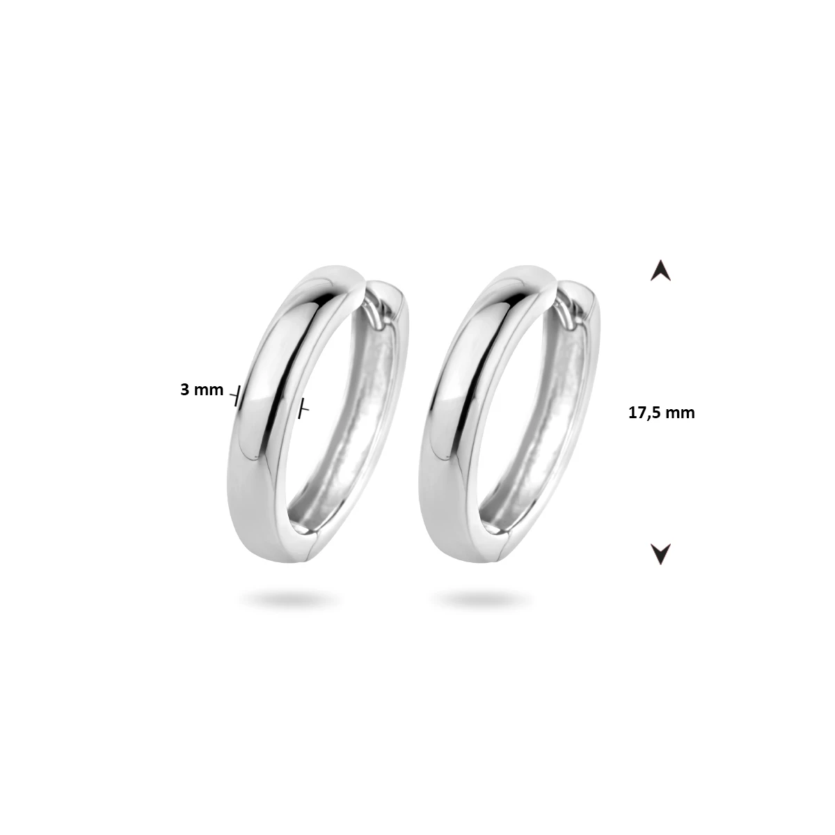klapoorringen 3 mm bol zilver gerhodineerd