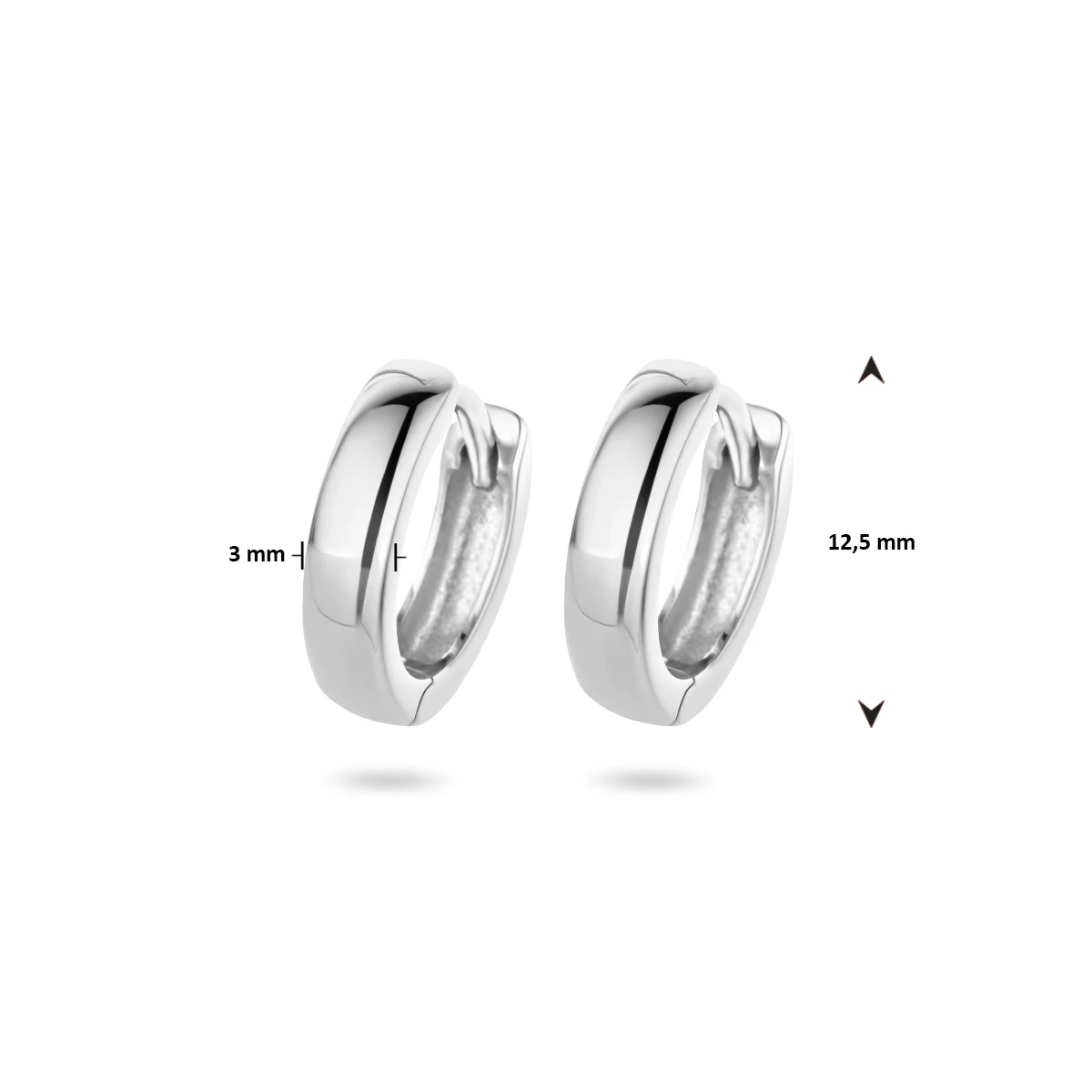 klapoorringen 3 mm bol zilver wit
