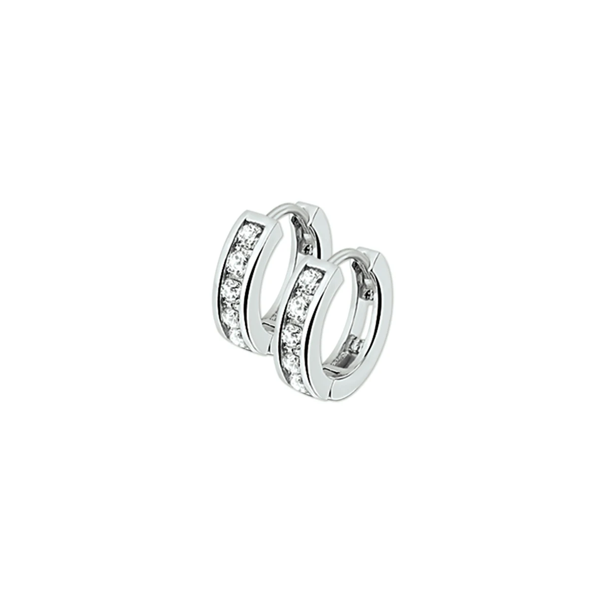 klapoorringen 3 mm zirkonia zilver gerhodineerd