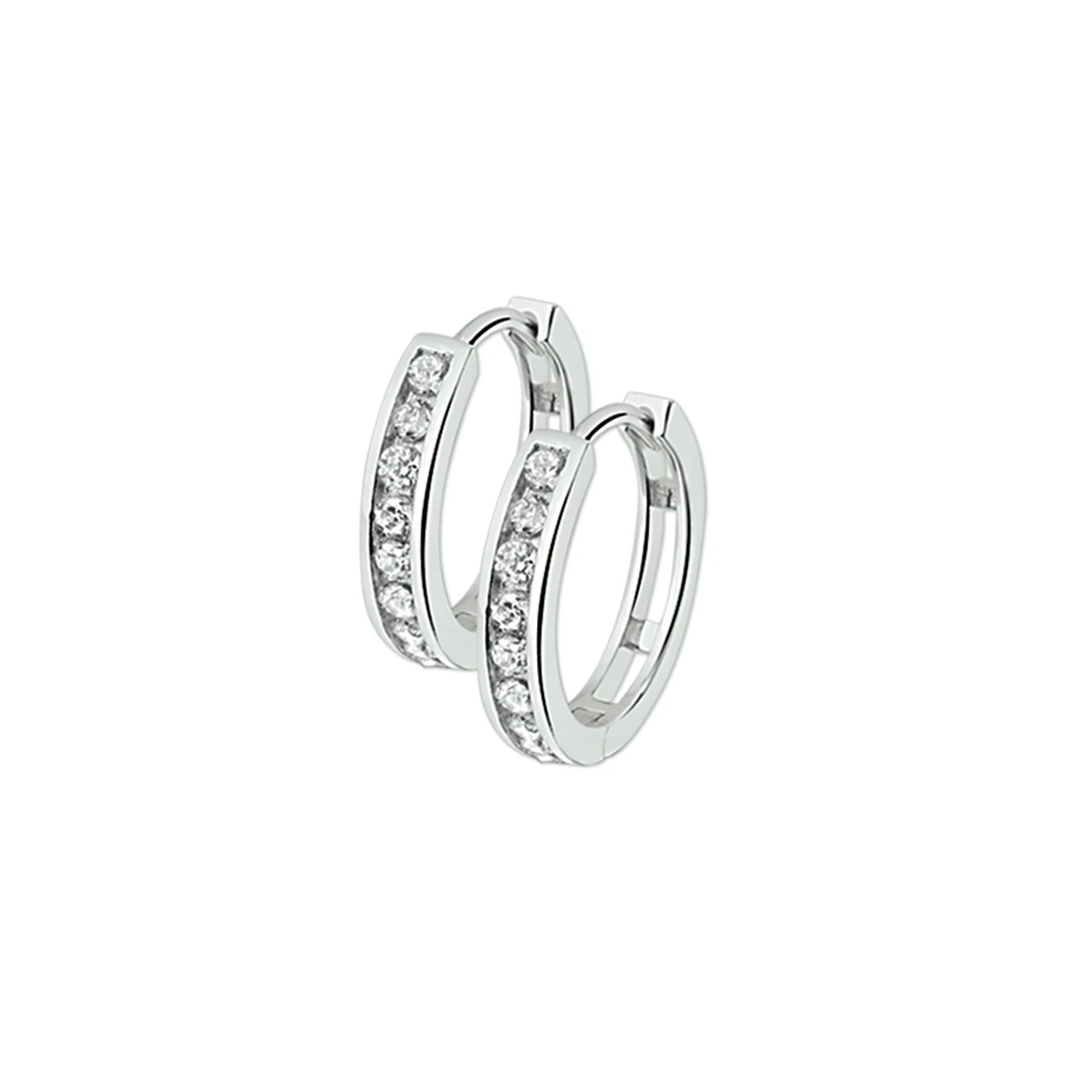 klapoorringen 3 mm zirkonia zilver gerhodineerd