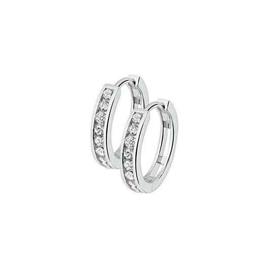 klapoorringen 3 mm zirkonia zilver gerhodineerd