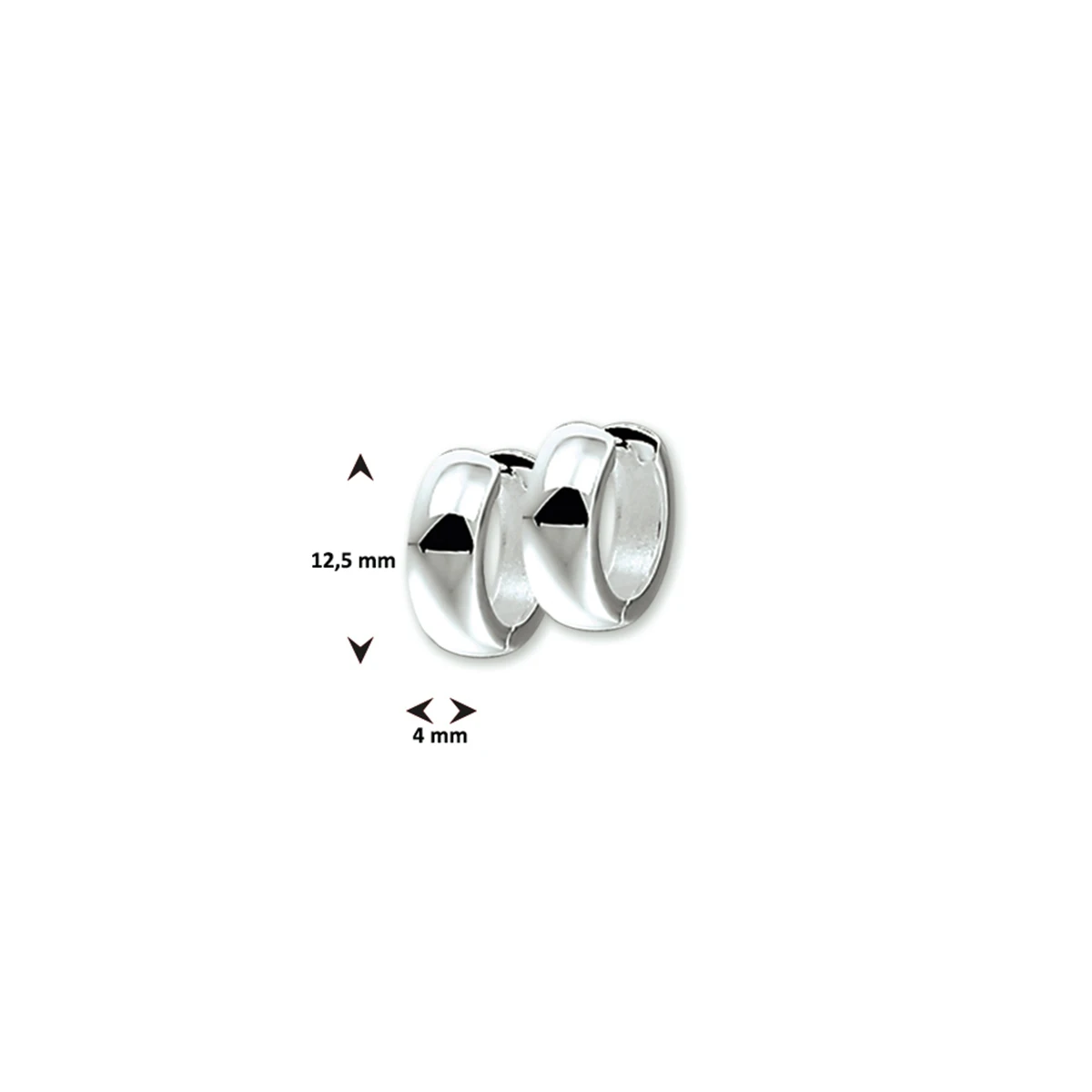 klapoorringen 4 mm bol zilver wit