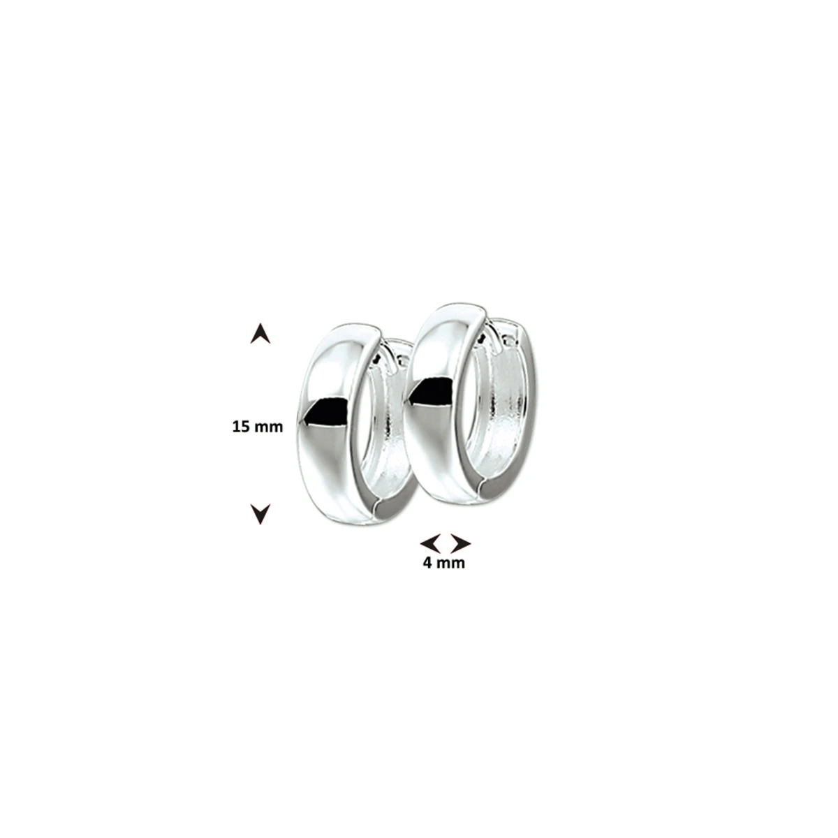 klapoorringen 4 mm bol zilver wit