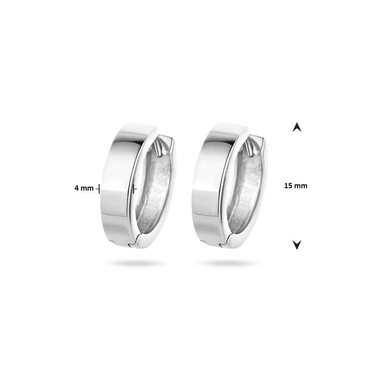 klapoorringen 4 mm vlak zilver gerhodineerd