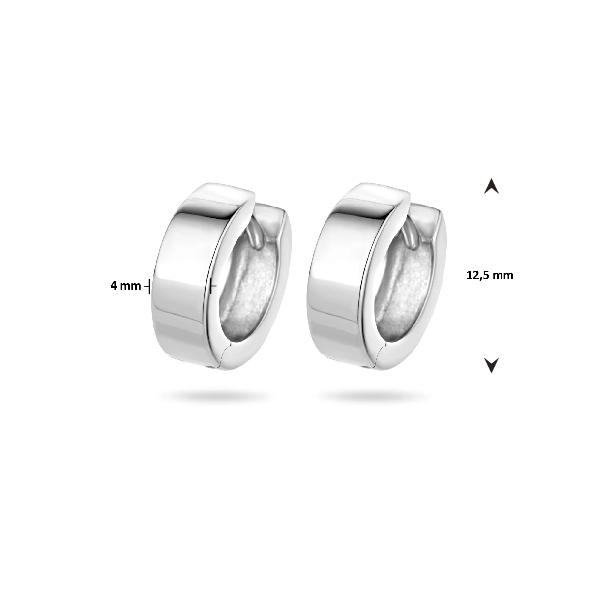 klapoorringen 4 mm vlak zilver gerhodineerd