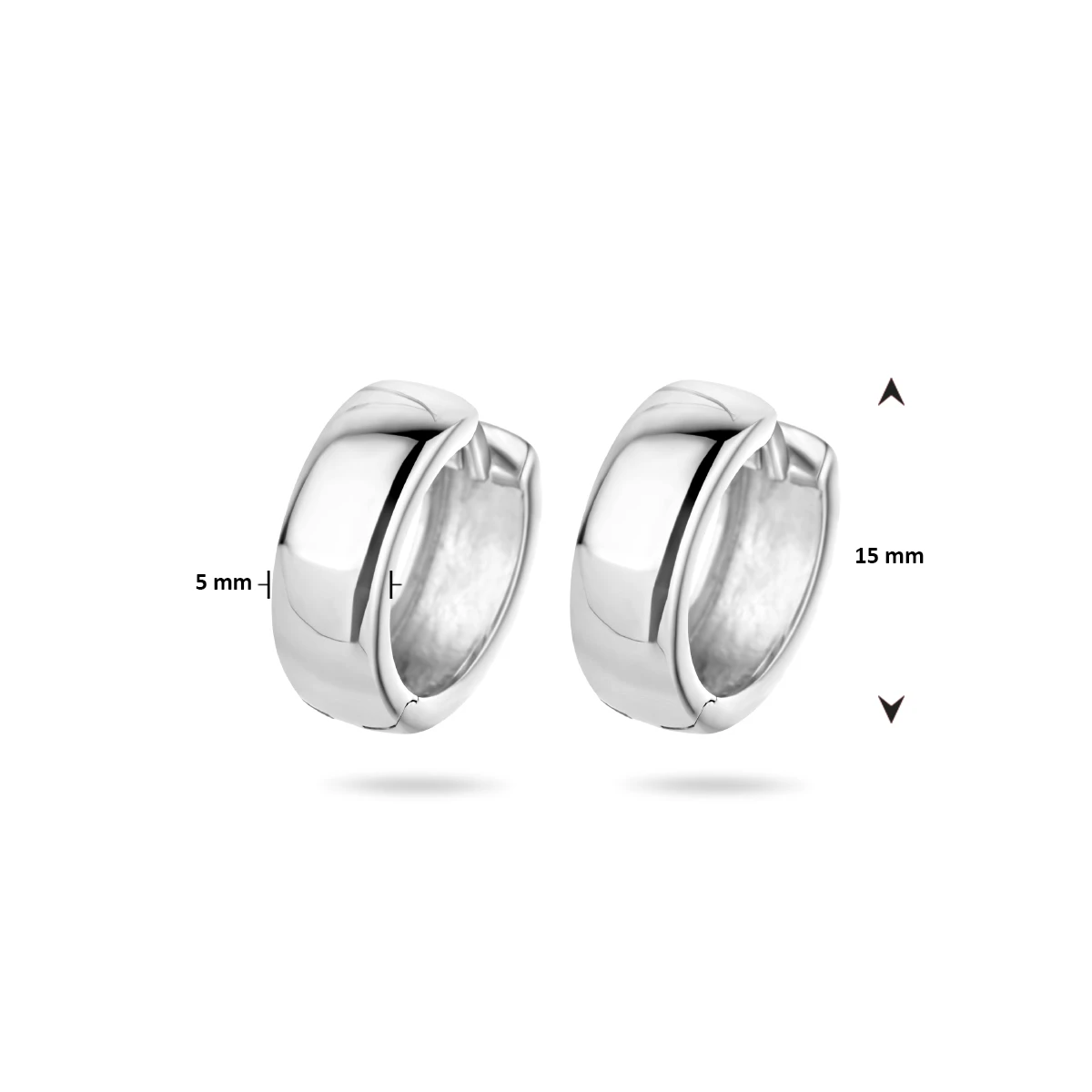 klapoorringen 5 mm bol zilver wit
