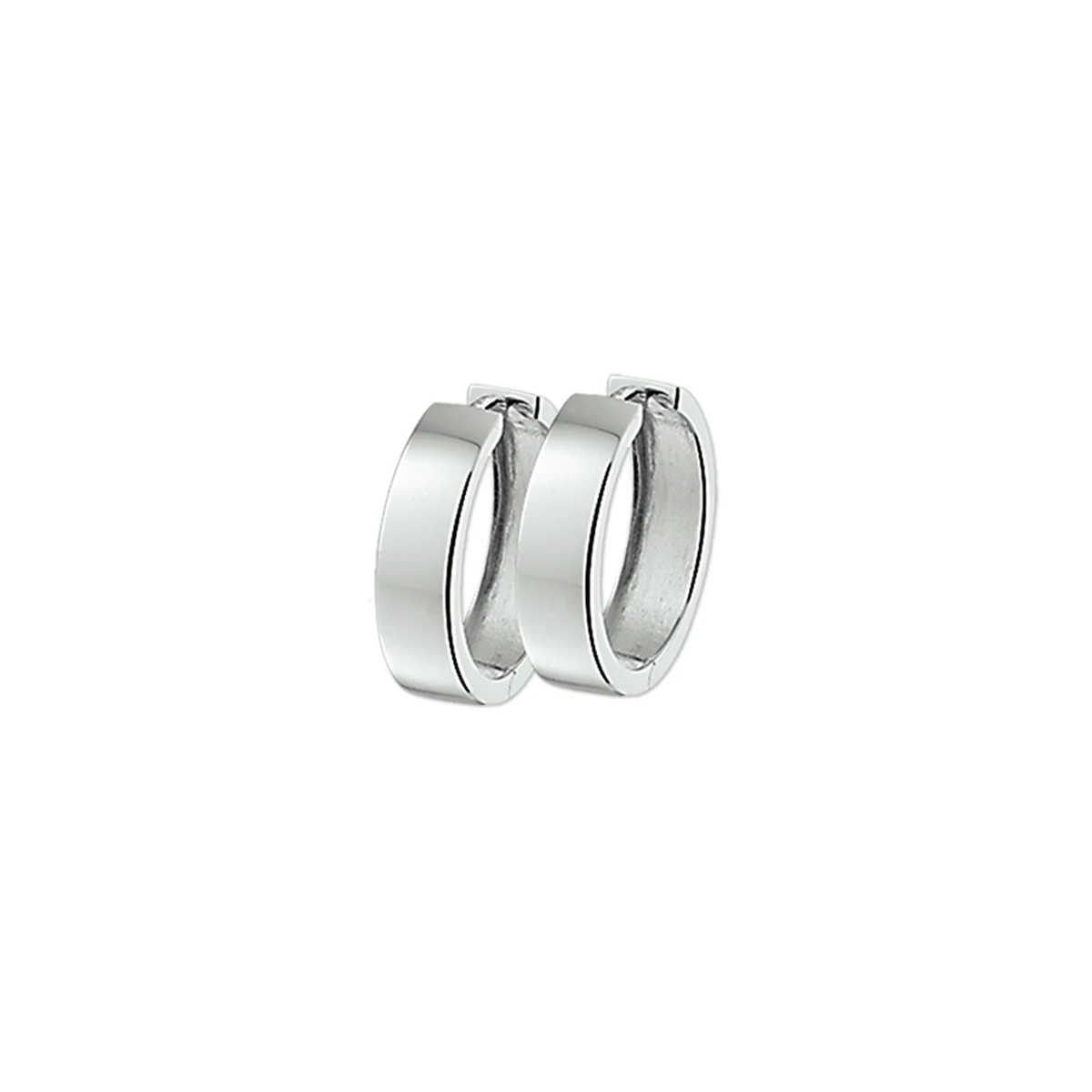 klapoorringen 5 mm vlak zilver gerhodineerd