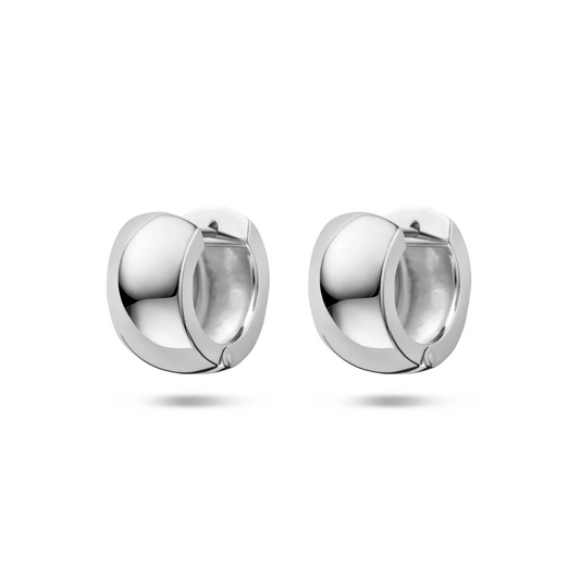 klapoorringen bol 17 mm zilver wit