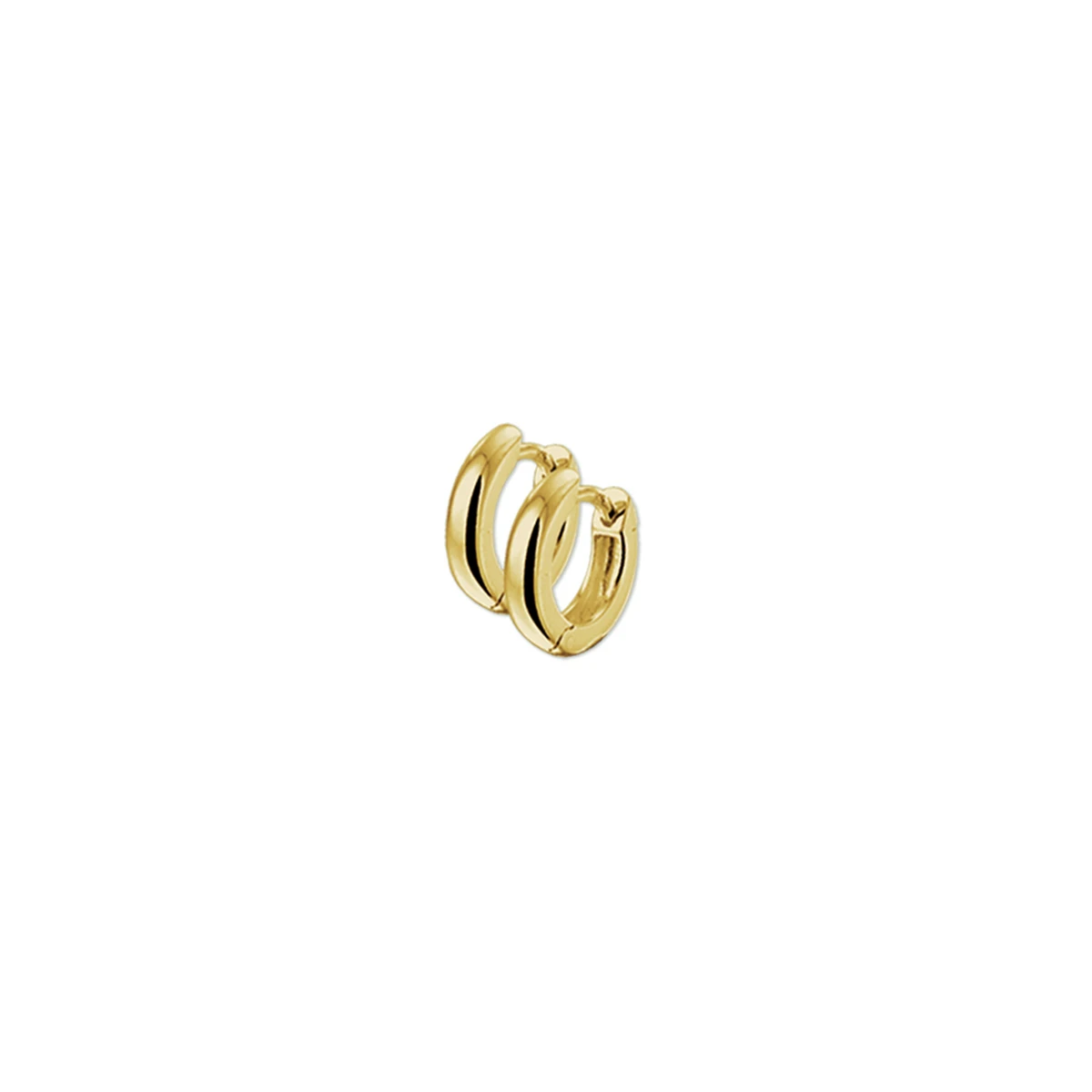 klapoorringen bolle buis 14K geelgoud