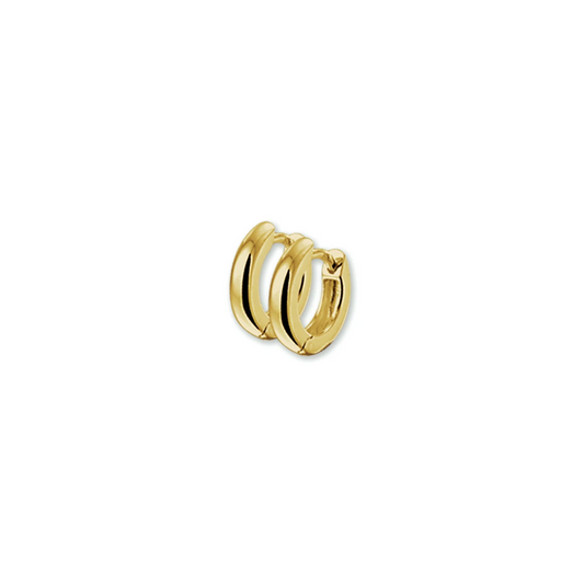 klapoorringen bolle buis 3,0 mm 14K geelgoud