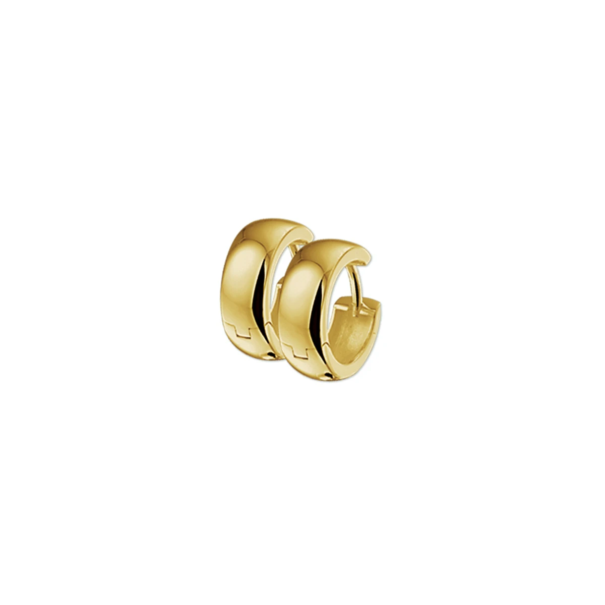 klapoorringen bolle buis 4,8 mm 14K geelgoud