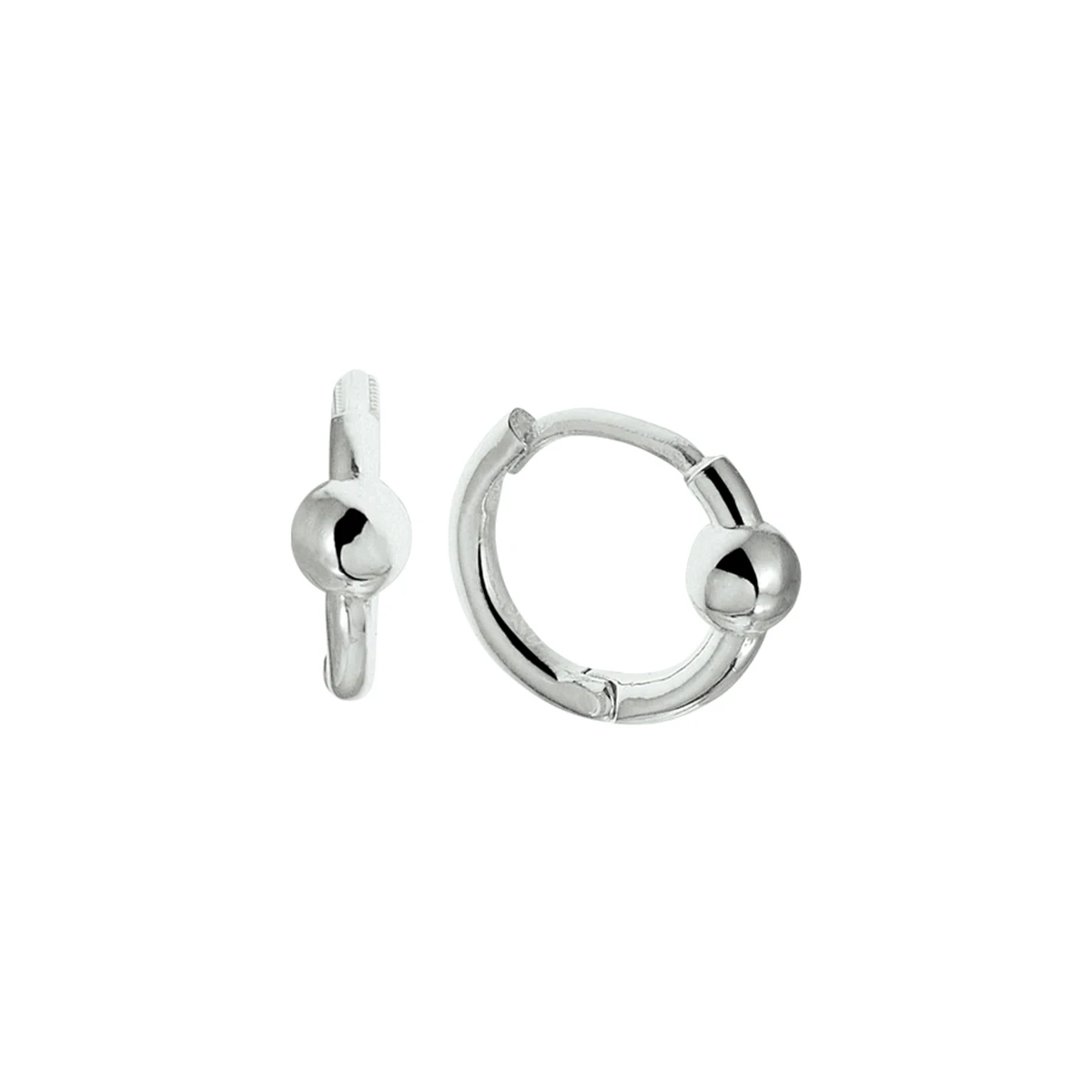 klapoorringen bolletjes zilver gerhodineerd