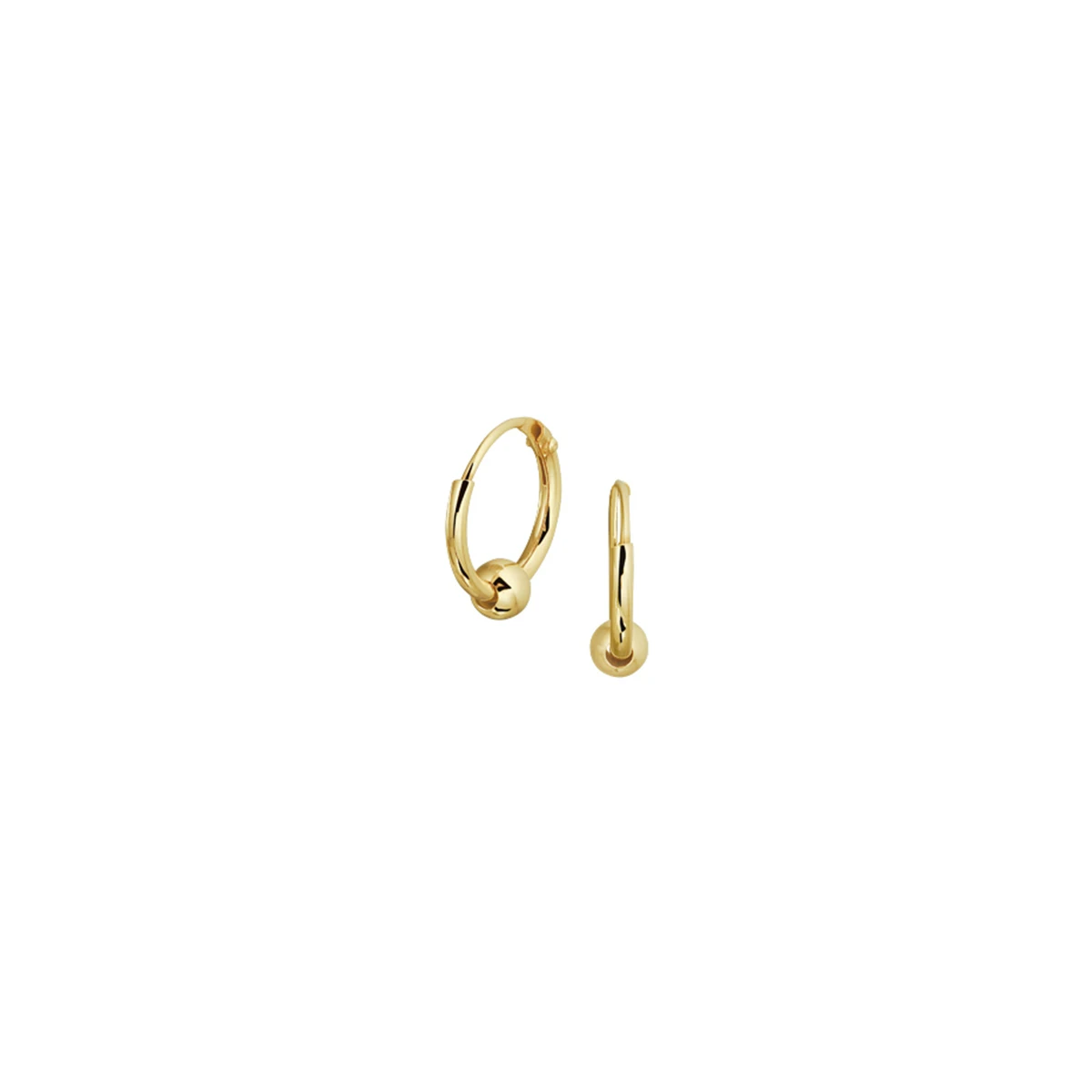 klapoorringen bolletjes zilver verguld (geel)