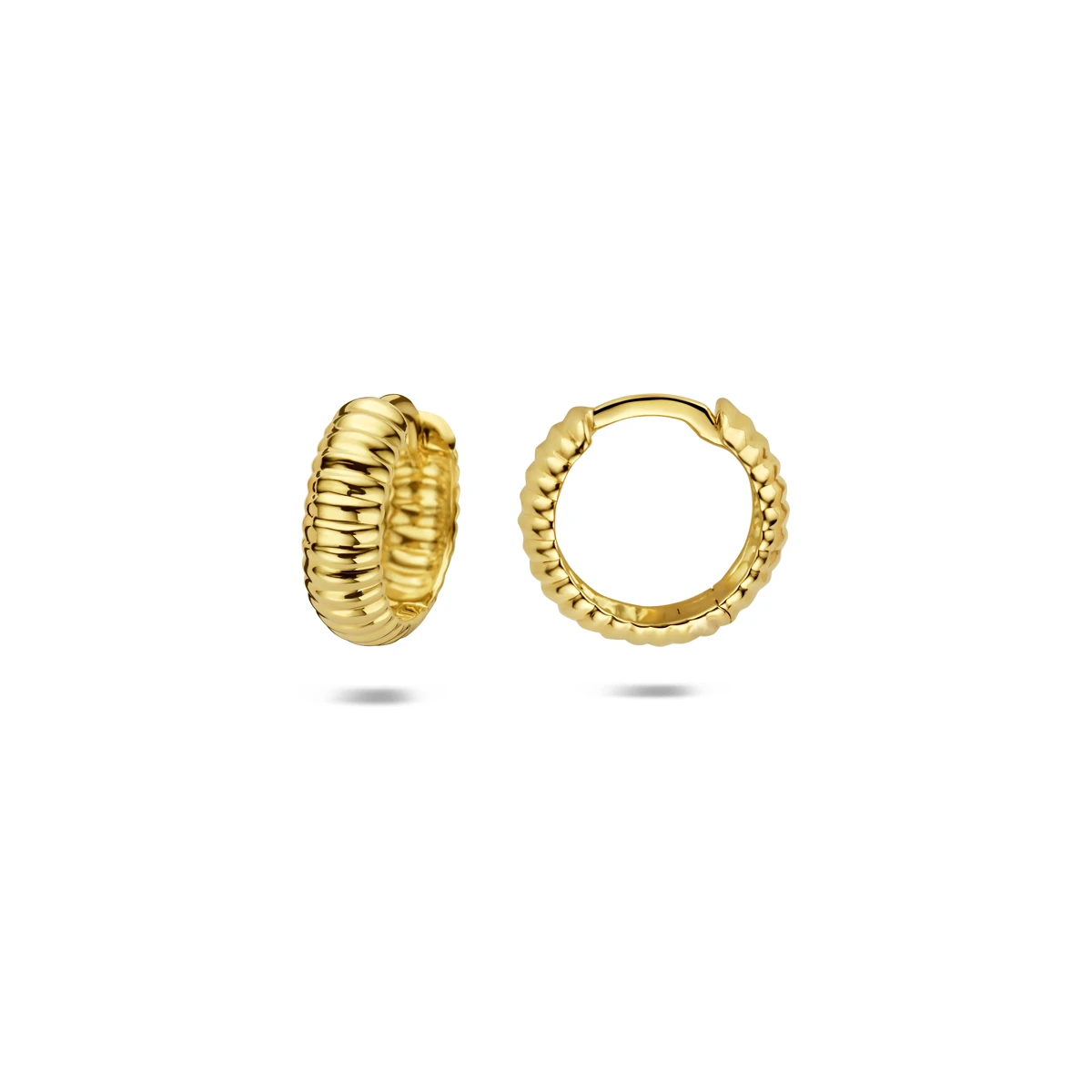 klapoorringen buis 3,5 mm 14K geelgoud